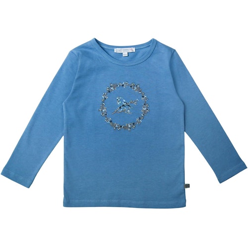 Langarmshirt mit Vogel Stickerei