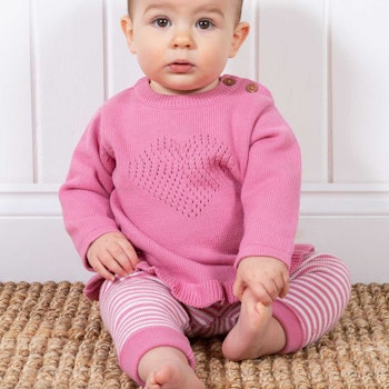 Strick Ourfit 2-teilig Herz rosa