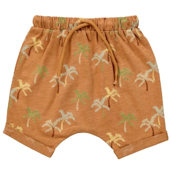Lässig bequeme Haremhose Palmen braun