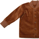 Vorschaubild Velours Babyjacke aus Bio Baumwolle hellbraun