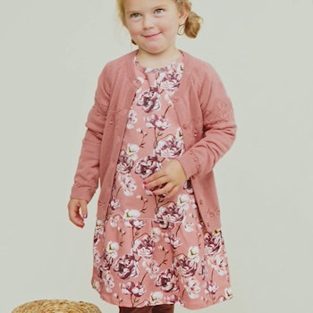 Langarm Sweatkleid Blumen rose