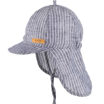 Leinen Schirmmütze Nackenschutz marine