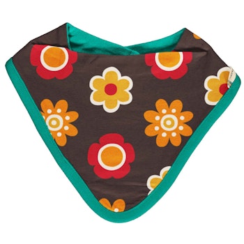 Nicki Dreiecktuch Blumen braun 26x23 cm