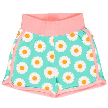 Leichte Glänseblümchen Jersey Shorts in hellblau