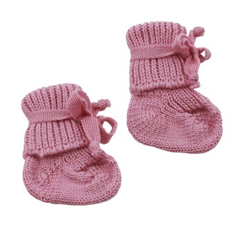 Bio warme Babysocken kbT Schurwolle 0-2 Monate - rosa