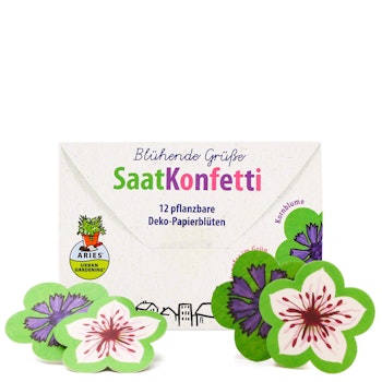 SaatKonfetti 12 Stück – Bio Saatgut Blühende Grüße