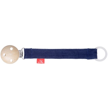 Leichte Musselin Schnullerband Bio Baumwolle - navy