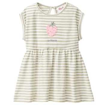 Luftiges Kleid kurzarm gestreift Erdbeere