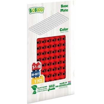 Bauplatte für Stecksteine – Basisplatte rot 12,5x25 cm