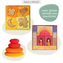 Vorschaubild Bauspiel gelb 12 Teile im Rahmen 18,6 x 18,6 cm