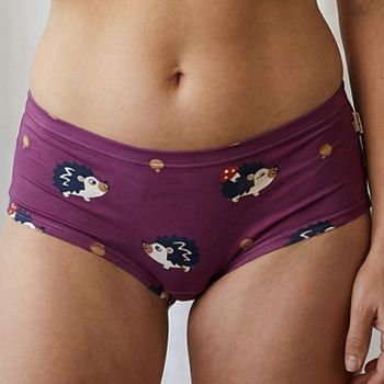 Damen Slip Igel lila