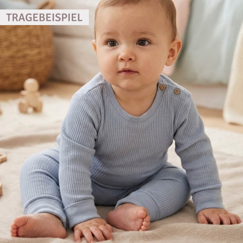 Edles Rippe Langarmshirt blau