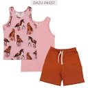 Vorschaubild Baumwoll Unterhemden im Doppelpack rosa Pferde