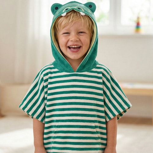 Bade Poncho mit Kapuze - Streifen