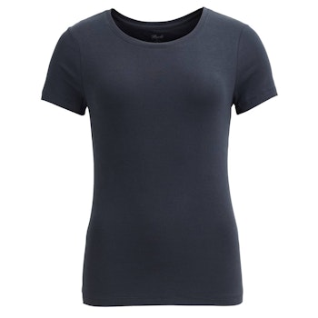 Geripptes Damen T-Shirt dunkelblau
