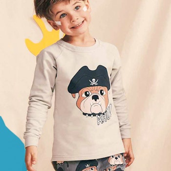Elastisches Langarmshirt Hund hellgrau