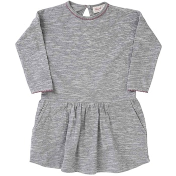 Sweat Kleid langarm leicht und robust - grau melange