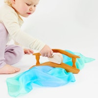 Spieltuch Seide Meer klein 53 x 53 cm