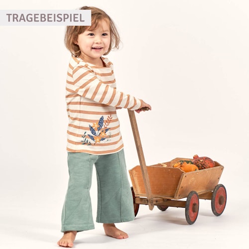 3/4 Shirt Blumen-Aufnäher gestreift