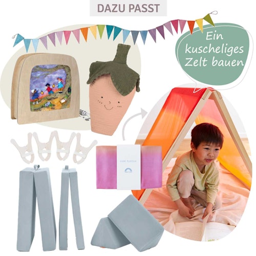 Großes Regenbogen Spieltuch Seide 178 x 89 cm