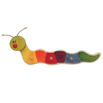 Kindergarderobe Raupe bunt 55x6x21