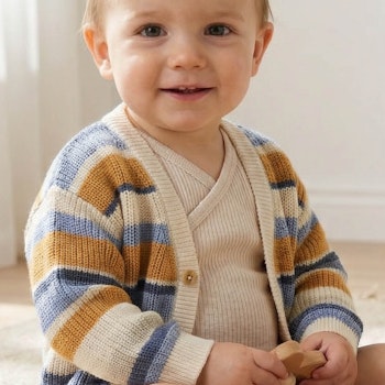 Hochwertige Strickjacke Blockdesign bunt