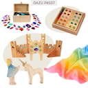 Vorschaubild Regenbogen Spieltuch Seide klein 53 x 53 cm