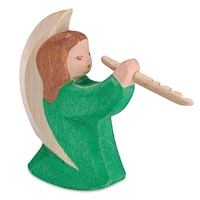 Engelchen mit Flöte Krippenfigur  Holzfigur 8 cm