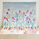 Vorschaubild Spieltuch Bio-Baumwolle Blumen 100 x 100 cm