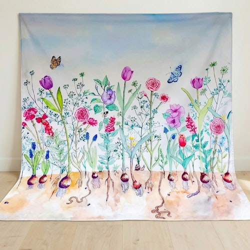 Spieltuch Bio-Baumwolle Blumen 100 x 100 cm