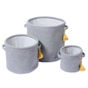 Vorschaubild 3er Set Aufbewahrungskörbe grau