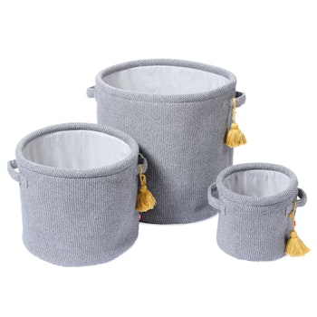 3er Set Aufbewahrungskörbe grau