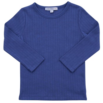 Weiches Rippe Langarmshirt kobaltblau