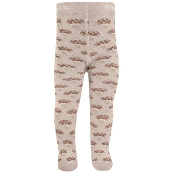 Hochwertige Strumpfhose Pilze dunkelbeige