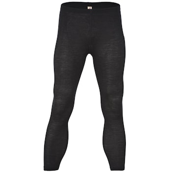 Herren Leggings Wolle Seide schwarz