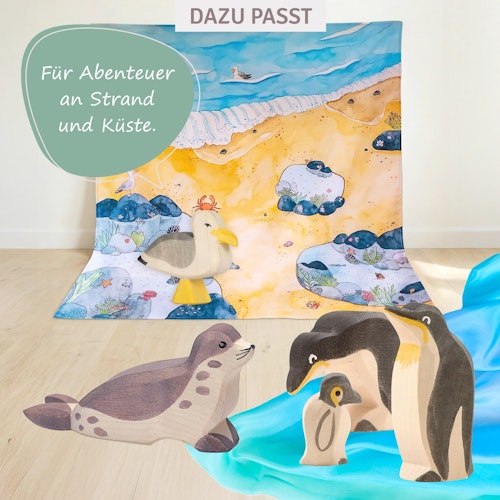 Seehund Kopf tief Holzfigur 5,5 cm