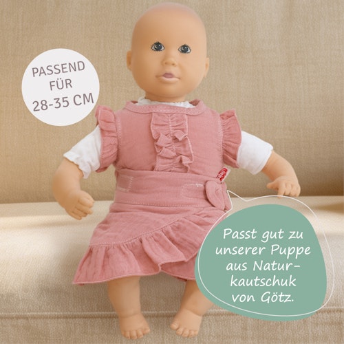 Puppen Wickelrock mit Top 28-35cm rosa, Bio-Baumwolle