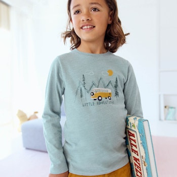 Weiches Langarmshirt Road Trip salbei