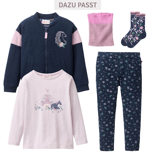 Lockereres Langarmshirt Herbstblüten