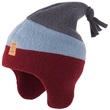 Warme Woll-Fleece Kinder Mütze weinrot