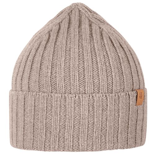 Warme Strickmütze Merinowolle Kaschmir grau