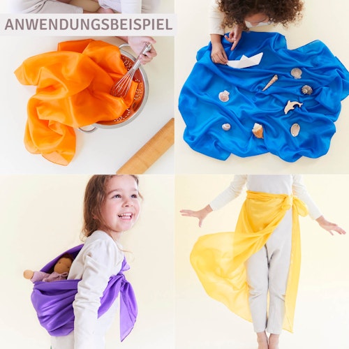 Spieltuch Seide dunkelgrün mittel 89 x 89 cm