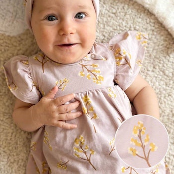 Edler Kleidchen Body Blümchen rose
