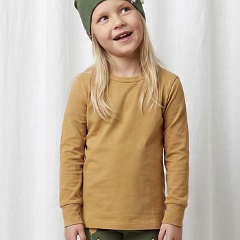 Weiches Raglan Langarmshirt senfgelb