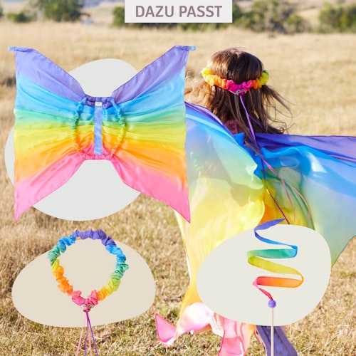 Kleines Regenbogen Tanzband aus Seide 0,9 m