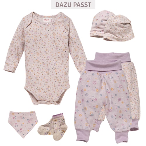 Edler Jersey Langarmbody Blümchen