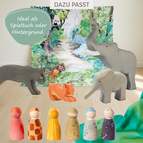 Spieltuch Bio-Baumwolle Dschungel 100 x 100 cm