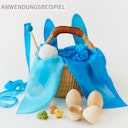 Vorschaubild Spieltuch Seide Glockenblumen-blau mittel 89 x 89 cm