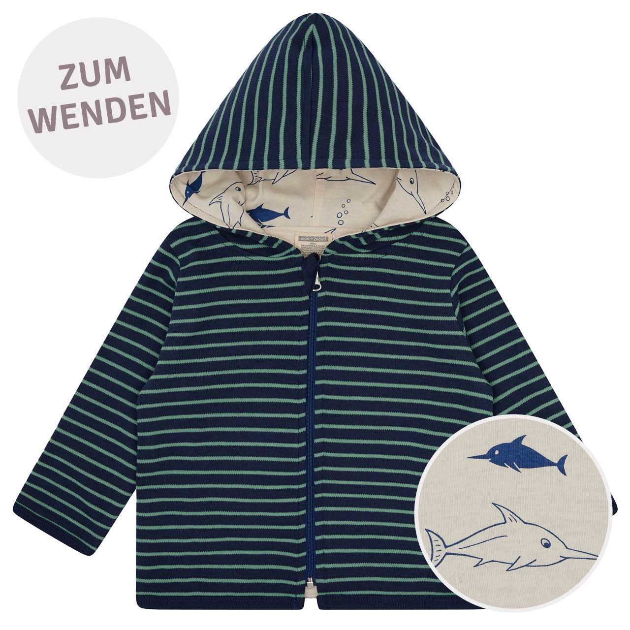 Loud and Proud Wendejacke Kapuze Ringel marine online kaufen