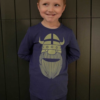 Navy Langarmshirt Wikinger